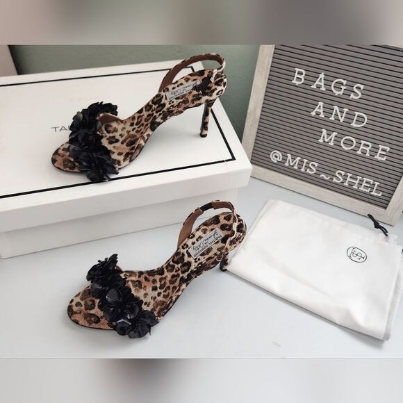 💐Tabitha Simmons Canvas Slingback Leopard Print twill Shoes Sz 36/6 - Picture 3 of 8